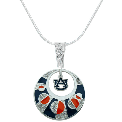 Auburn Tigers Moon Circle Necklace