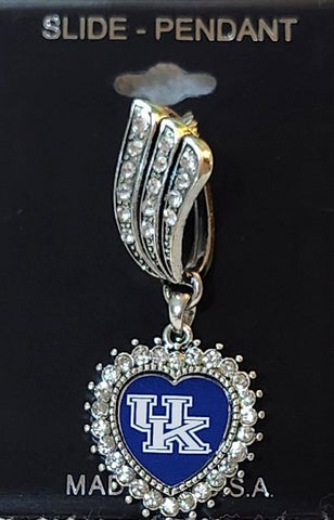 Kentucky Wildcats Heart Shaped Rhinestone Slide Pendant