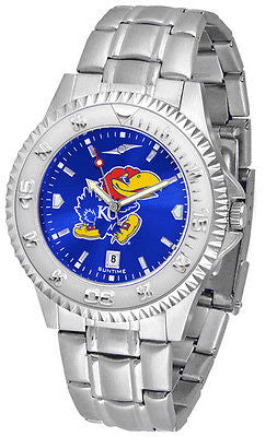 Kansas Jayhawks Men's Competitor Stainless Steel AnoChrome Watch