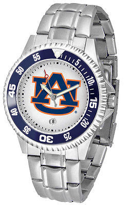 Auburn Tigers Men's Competitor Stainless Steel with Color Bezel Watch