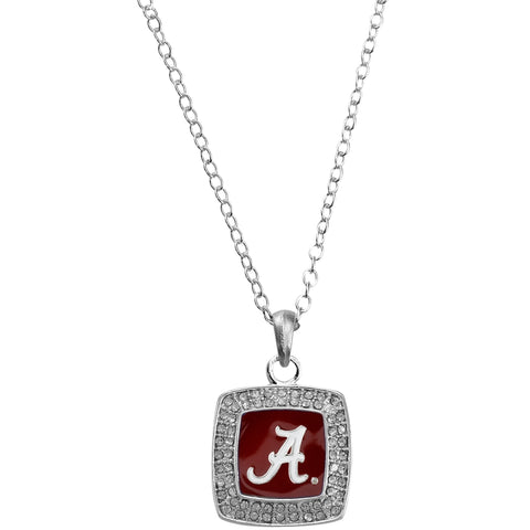 Alabama Crimson Tide Square Rhinestone Necklace