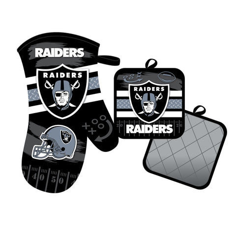 Las Vegas Raiders Oven Mitt and Pot Holder Set