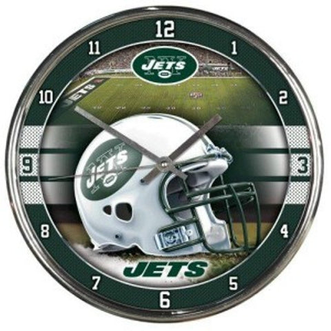 New York Jets 12" Chrome Wall Clock  Out of stock