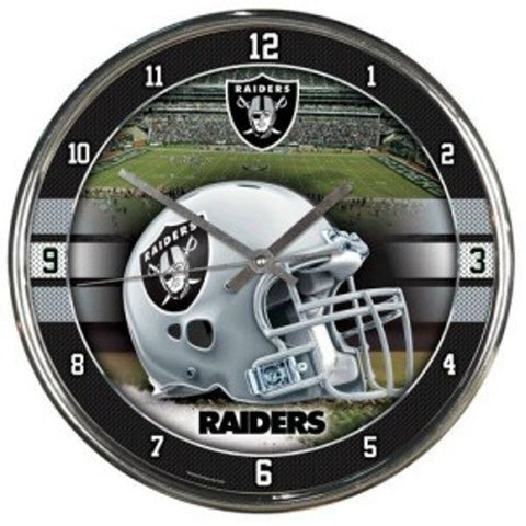 Las Vegas Raiders 12" Chrome Wall Clock OUT OF STOCK