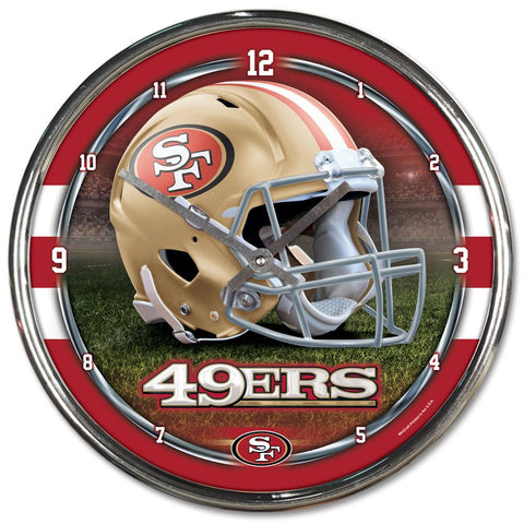 San Francisco 49ers 12" Chrome Wall Clock OUT OF STOCK