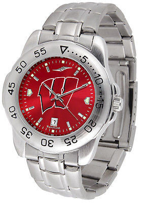 Wisconsin Badgers Men's Stainless Steel Sports AnoChrome Watch