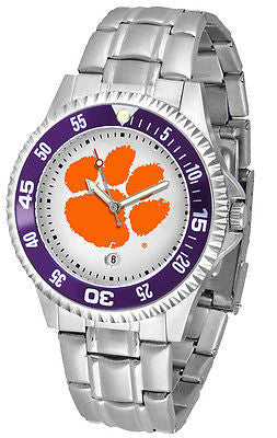 Clemson Tigers Men's Competitor Stainless Steel AnoChrome with Color Bezel Watch