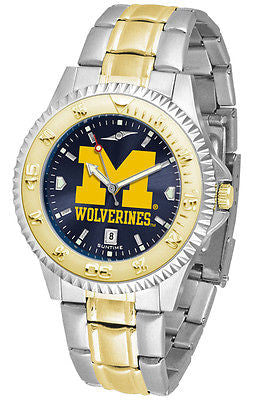Michigan Wolverines Men's Competitor Stainless Steel AnoChrome Two Tone Watch