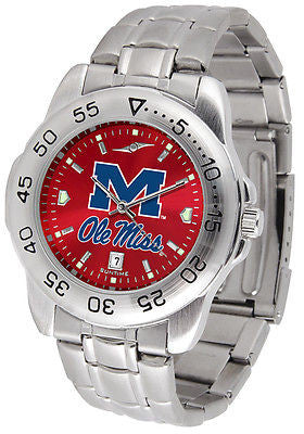 Mississippi Ole Miss Rebels Men's Stainless Steel Sports AnoChrome Watch