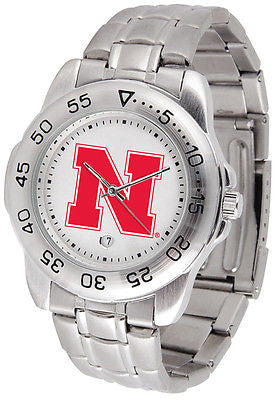 Nebraska Huskers Men's Sports Stainless Steel Watch