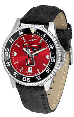 Texas Tech Red Raiders Men's Competitor AnoChrome Color Bezel Leather Band Watch