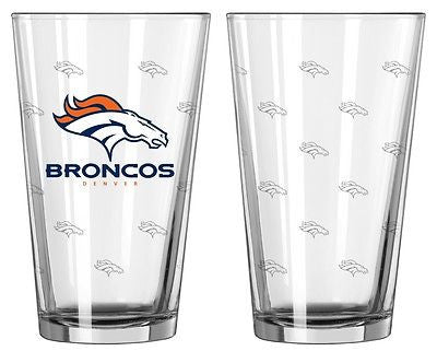 Denver Broncos Etched Pint Glass  OUT OF STOCK