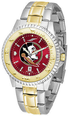 Florida State Seminoles Mens Competitor Stainless Steel AnoChrome Two Tone Watch