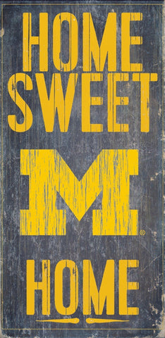 Michigan Wolverines Home Sweet Home Wood Sign