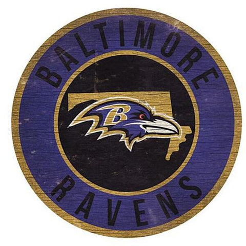 Baltimore Ravens 12" Wooden Wall Sign